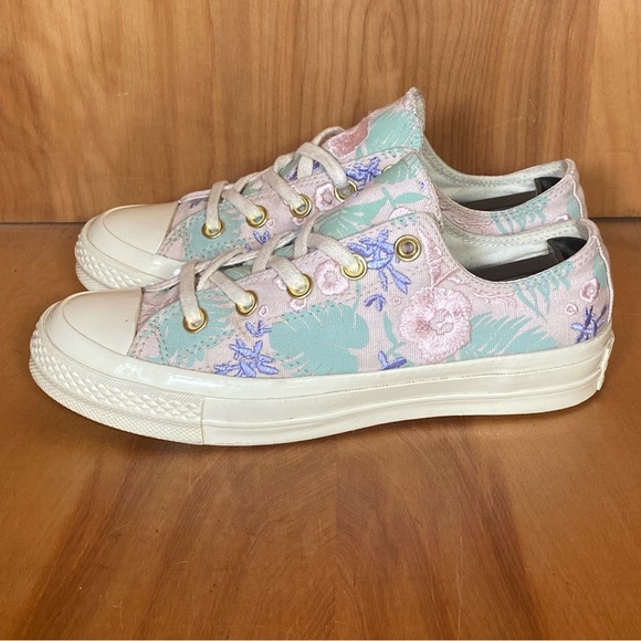 Womens 5.5 Converse Chuck 70 Palm Print Low Sneakers Barely Rose SEF0769 - Picture 3 of 8